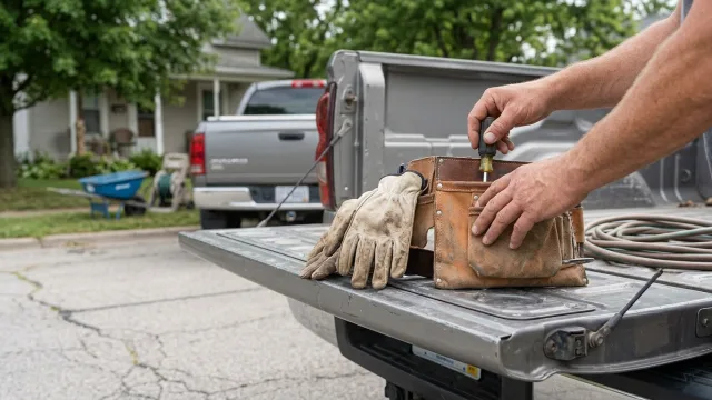 Tool belt on a tailgate