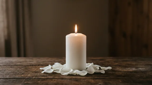 Single white candle